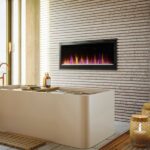 electric linear fireplace installation in Lake Forest CA